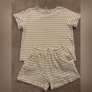 Rylee + Cru Striped Pajama Set - Cream and Tan